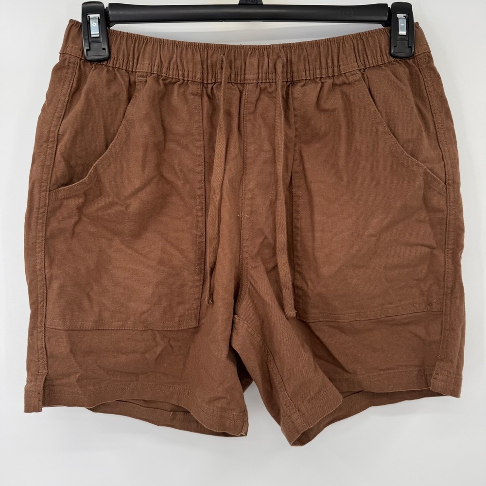 Katin Shorts Mens MD Brown Elastic Waist Drawstring Cotton Blend Casual Surf